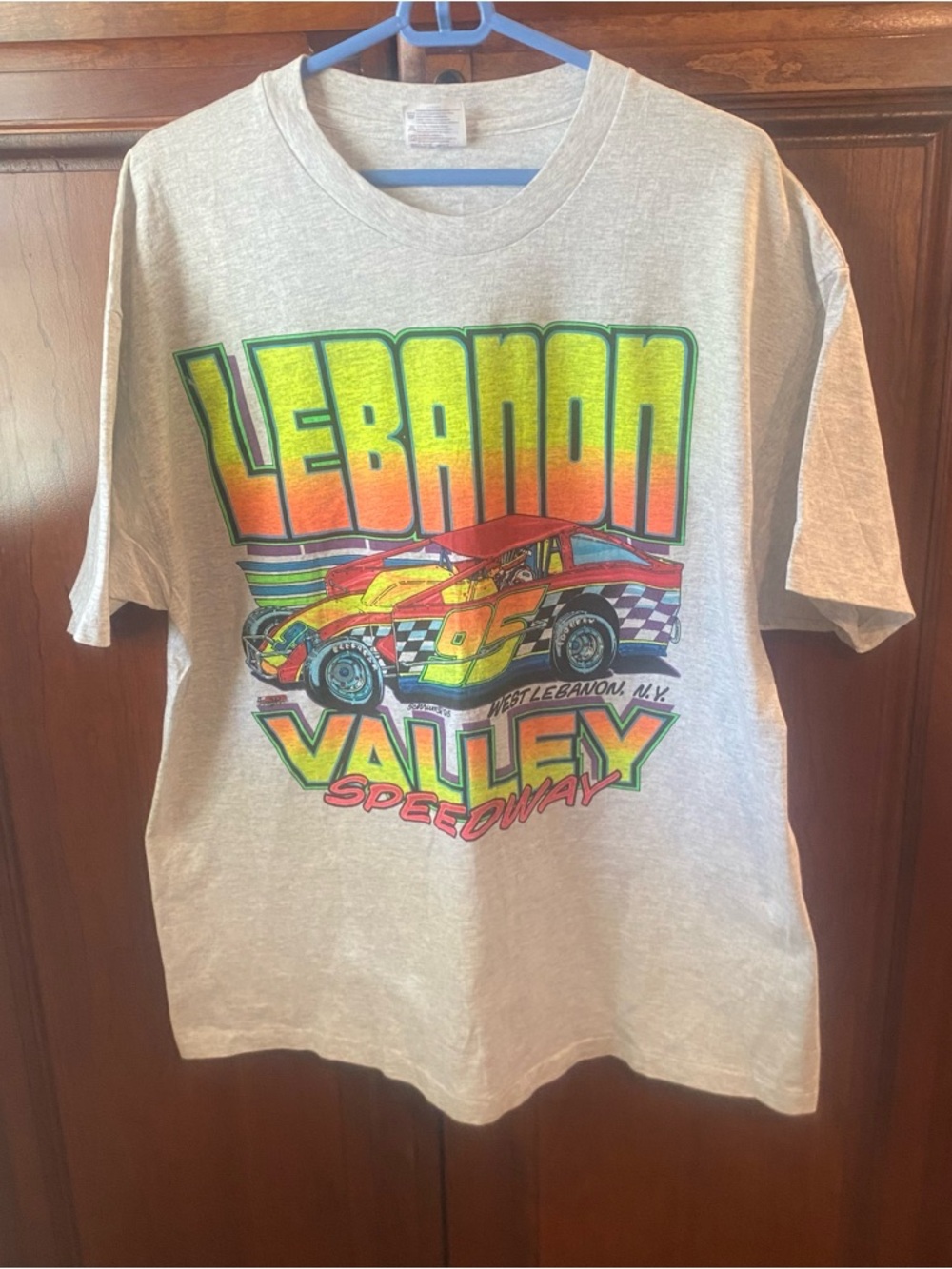 Vintage Lebanon Valley Speedway Neon Graphic T-Shir